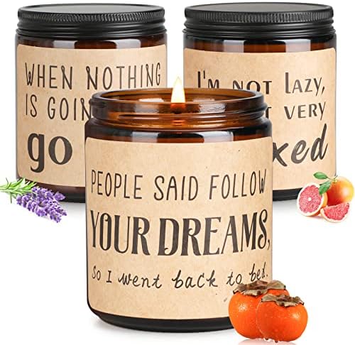 Scented Candle Gifts Set for Women 3 Pack Jar Candles Soy Wax Candle Perfumed Long Burn Aromatherapy Candles Home Fragrance Presents for Friend Birthday Anniversary Wedding