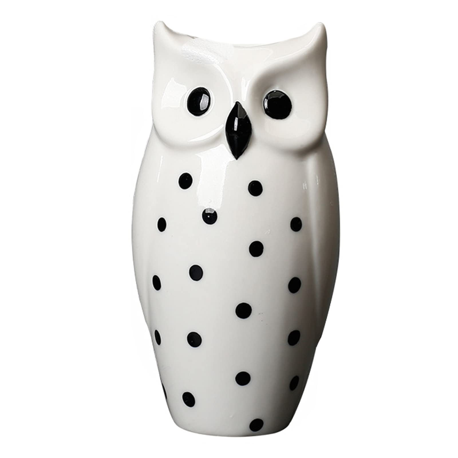 Owl Vases - Decorative Flower Vase - Flower Pots Nordic Modern Vase - Decoration Owl Decorative Ceramic Desktop Crafts Ornament (Glossy White)