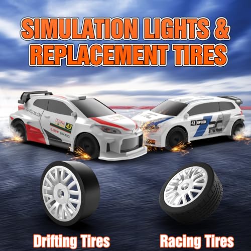 Image of RC Drift car, 1 /43 Mini Rc Drift car with Gyroscope, 2.4GHz Full Proportional Remote control Cars, 4WD High Speed Racing with Lights, Racing Tires, Model Cars Gift for Adults, Kids, Boys, Girls