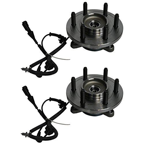 Image of TRQ Front Left and Right Wheel Bearing and Hub Assembly Set 2 Piece Compatible with 2009-2010 Ford F-150 4 Wheel Drive 6 Lug Wheels