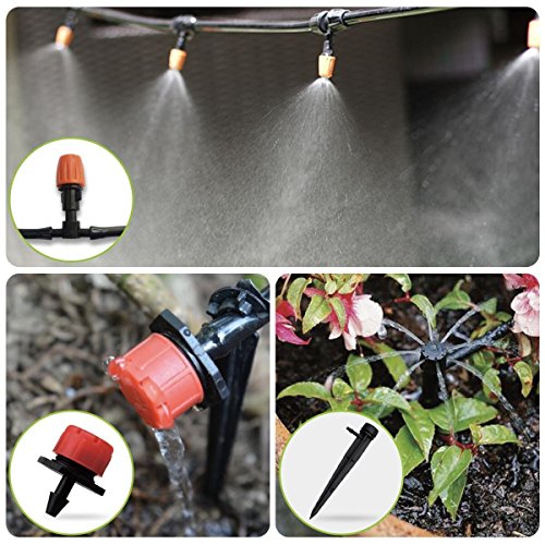DIY Garden Drip Irrigation Kit, Plant Watering System with 50ft 1/4-inch Blank Distribution Tubing Hose Atomizing Nozzles Drippers - Thumbnail 5