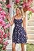 Scarlet Darkness Floral Mini Corset Dress for Women Teen 2026 Summer Spring Flowy A-Line Sundress with Pockets Navy Fuchsia Floral M