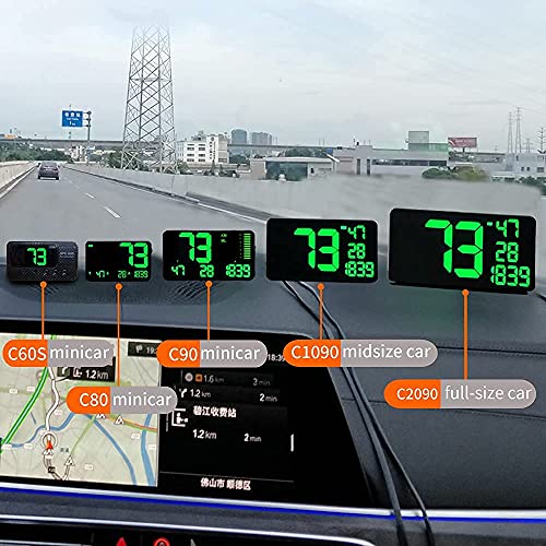 Kingneed Original Universal Gps Head Up Display Speedometer Odometer Car Digital Speed Display Mph Over Speeding Alarm Car Clock For All Vehicles C60/C60S/C80/C90 (C80-1) #TOP4