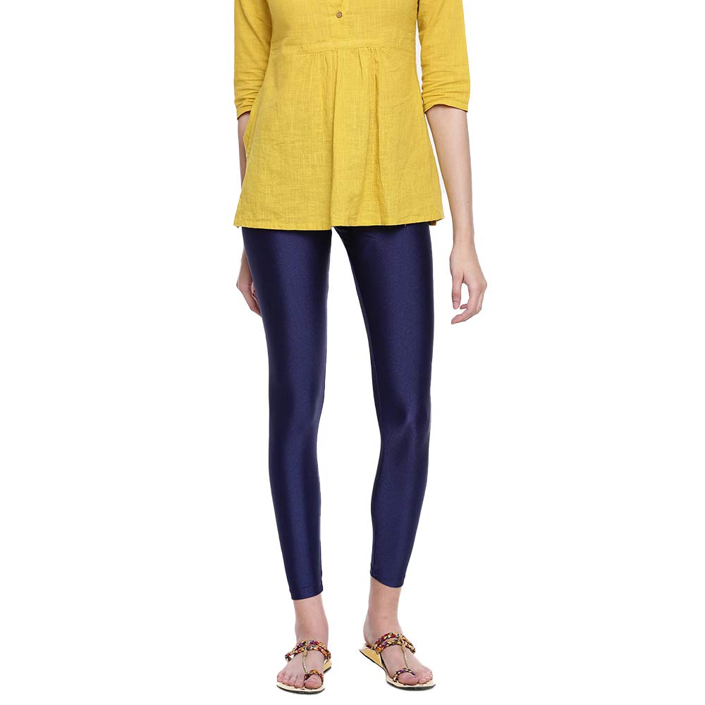 GO COLORSWomen Mid Rise Shimmer Leggings