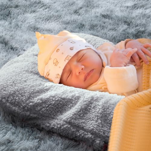Image of THE KENKYO Winter Baby Lounger Cover for Snuggle Me Lounger, Warm Plush Fleece Newborn Lounger Cover, Soft and Breathable Lounger Slipcover for Boys Girls（Not Included Lounger (Grey)