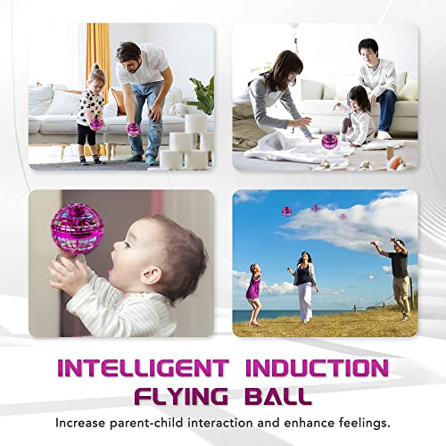 SVJJ Flying Orb Ball Toy, Flying Toy Boomerang Fly Spinners for Kids Adults Indoor Outdoor Flying Ball Toy, Globe 360°Rotating Hand Controlled Flying Orb Ball Toys Magic Toy (Purple)
