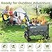Blomoba Collapsible Wagon Cart, 150L Heavy Duty Foldable Beach Wagon with Wider Wheels & Auto-Rebound Handle, Utility Grocery Shopping Cart for Garden, Shopping, Camping, Sports, Gray