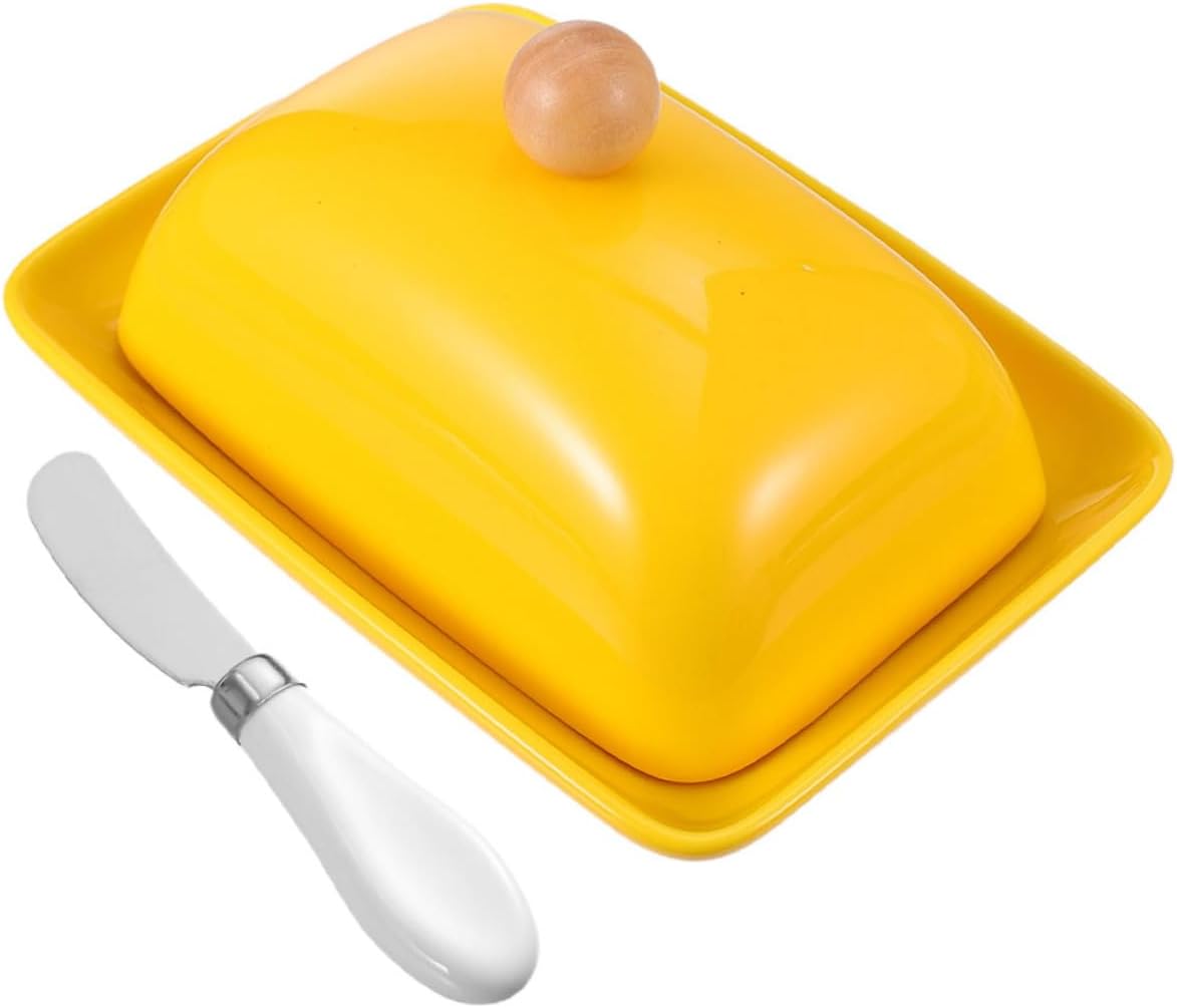 1Set Butter Dish with Lid Versatile Kitchen Butter Holder for Cheese and Snacks Simple Design Container for Home Use for Dining Table Decor