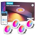 Govee Smart Retrofit Recessed Lighting 4 Inch, Wi-Fi Bluetooth Direct Connect RGBWW Retrofit Can Lights, 65 Scene Modes, Works with Alexa & Google Assistant, 800 Lumens, 4 Pack