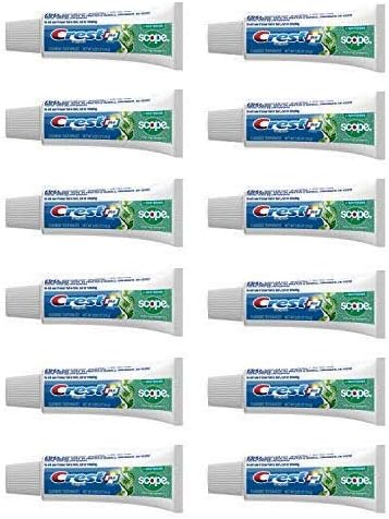 Crest Complete Whitening Plus Scope Minty Fresh Toothpaste, Travel Size, TSA Approved, 0.85 Ounce (Pack of 12)