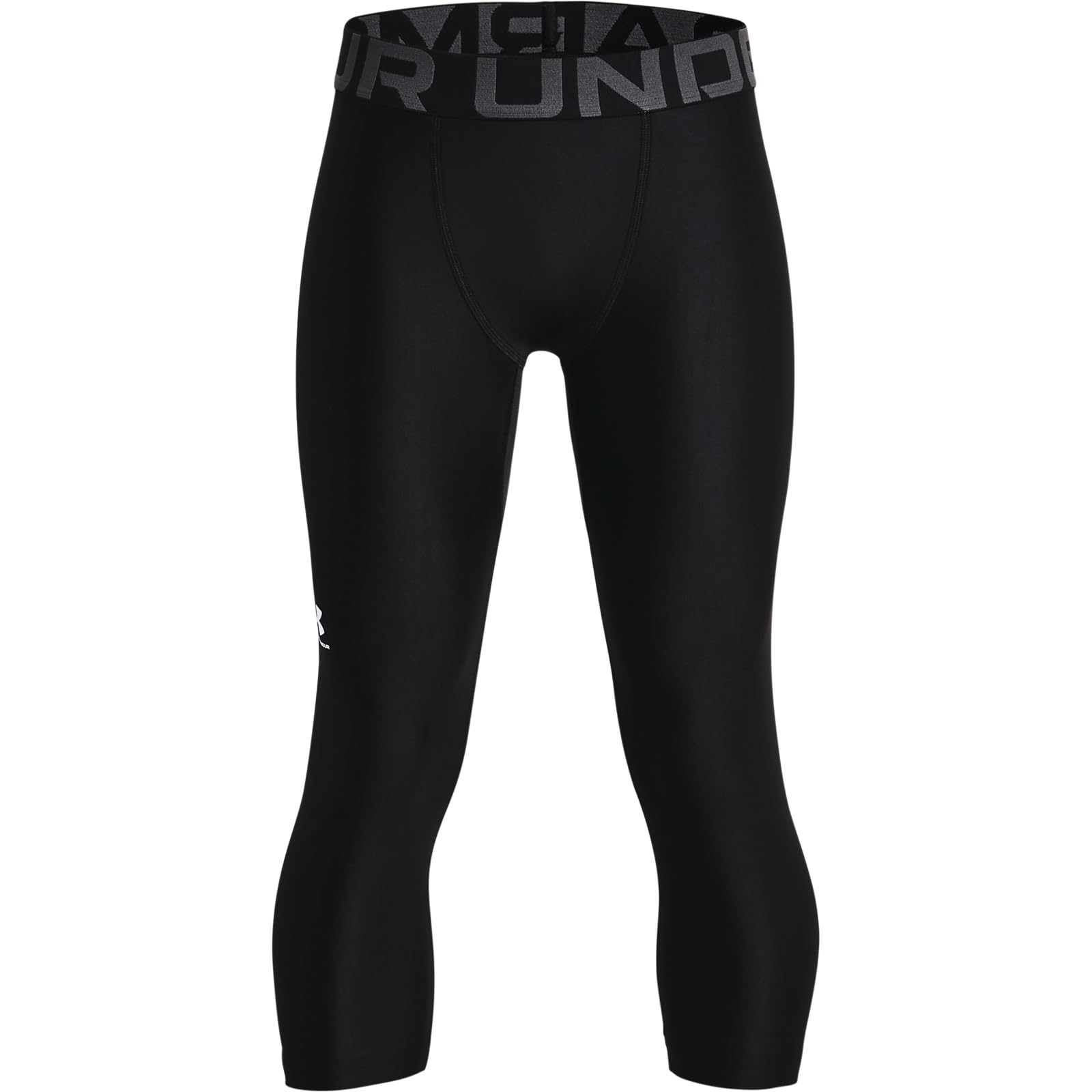 Under Armour Boys' HeatGear Armour 3/4 Leggings, 001 BLACK, YMD