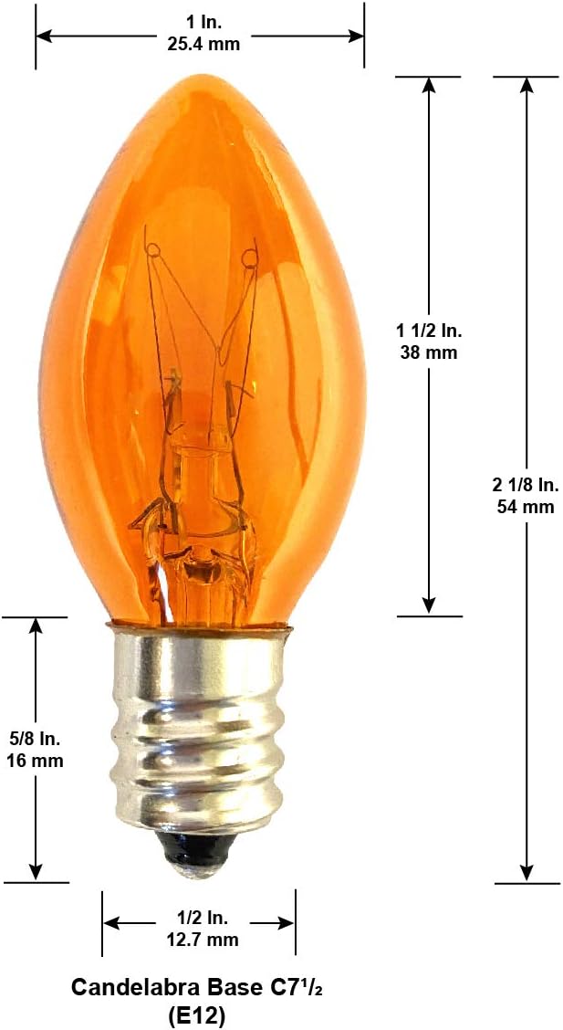 National Artcraft® 7-1/2 Watt Amber Flashing Light Bulb with E12 Candelabra Base (Pkg/25)