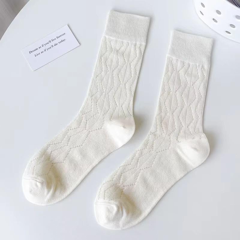 Image of Opa! Women White Lace Ruffles Socks Cottagecore Floral Frilly Sock Thin Cotton Summer Crew Socks -Soft Breathable.