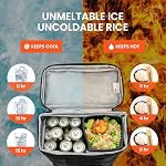 Insulated Cooler Backpack Portable Lightweight Leak Proof Waterproof Multiple Compartments Thermal Bag with Bottle Wine Holder for Beach Travel Camping Hiking Picnic Lunch - Image 5