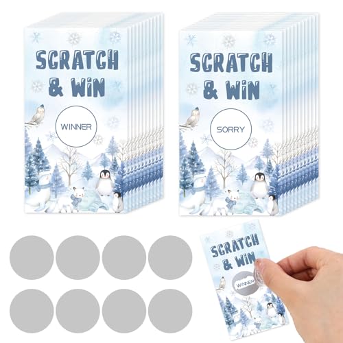 Sursurprise 50 PCS Arctic Polar Animals Scratch Off Cards, Winter Holiday...