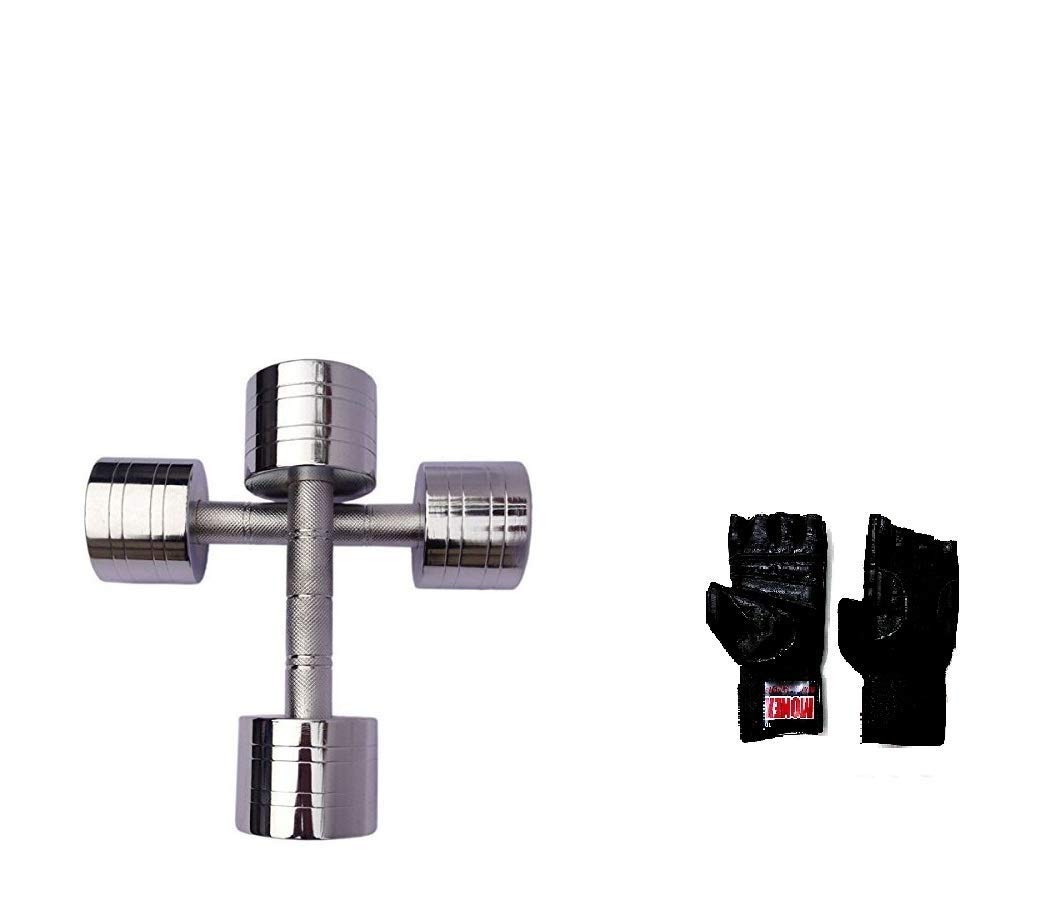 Monex Steel Chrome Fixed Dumbbell 1Kg Pair with Free One Pair Gym Gloves (B079YCQ9VF) Amazon Price History, Amazon Price Tracker