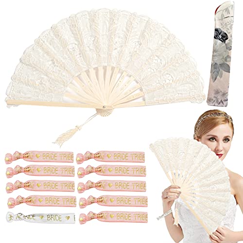 Abanicos Para Novias Abanico Novia Boda Plegable Bambú Nupcial Regalo Adecuado Para la Decoración...