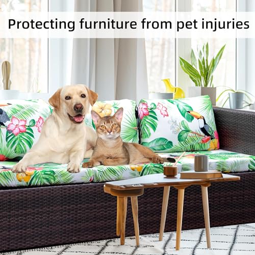 Image of BIETYONE 8Pcs Stretch Patio Cushion Covers,Outdoor Couch Covers Replacement,Outdoor Couch & Sofa Slipcovers,for Patio Furniture Cushion Covers,Washable Reusable urniture Protector(Pelican,8PCS)
