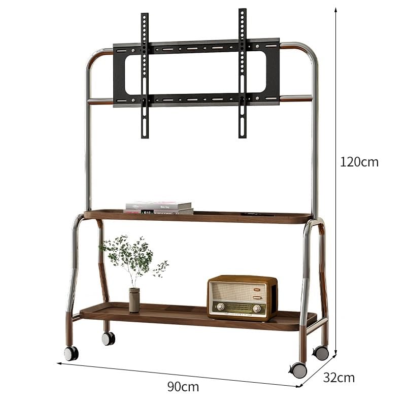 Soporte universal para TV con estantes y ruedas miniatura 2