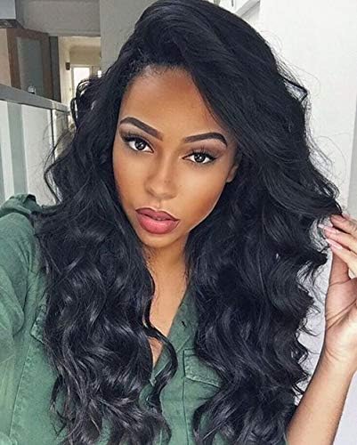SHANELL Virgin Hair Glueless Human Hair Full Lace Wigs Brazilian Body Wave Hair Lace Wig with Baby Hair Bleached Knots For Black Women 130% Density Natural Color 20Inch