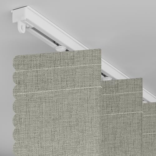 Image of AJAZZ 100% Blackout Accordion Door Invisible Folding Doors Interior Magnetic Door Curtain for Bedroom Living Room Kitchen Doors Curtains Sets Included Tracks (1Panel, 53W x 79 L, Grey)