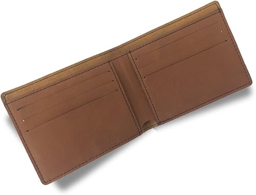 Miniatura 2 de SkunkWerkz Billetera de piel sintética, alce, grabado personalizado incluido, Marrón oscuro