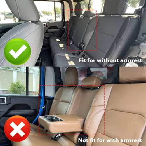 Image of AOMSAZTO Custom Fit Seat Covers for Jeep Gladiator JT 2020 2021 2023 2024 2025 2026 Full Set Black Car Seat Protectors Premium Faux Leather Automobile Seat Seat Cover