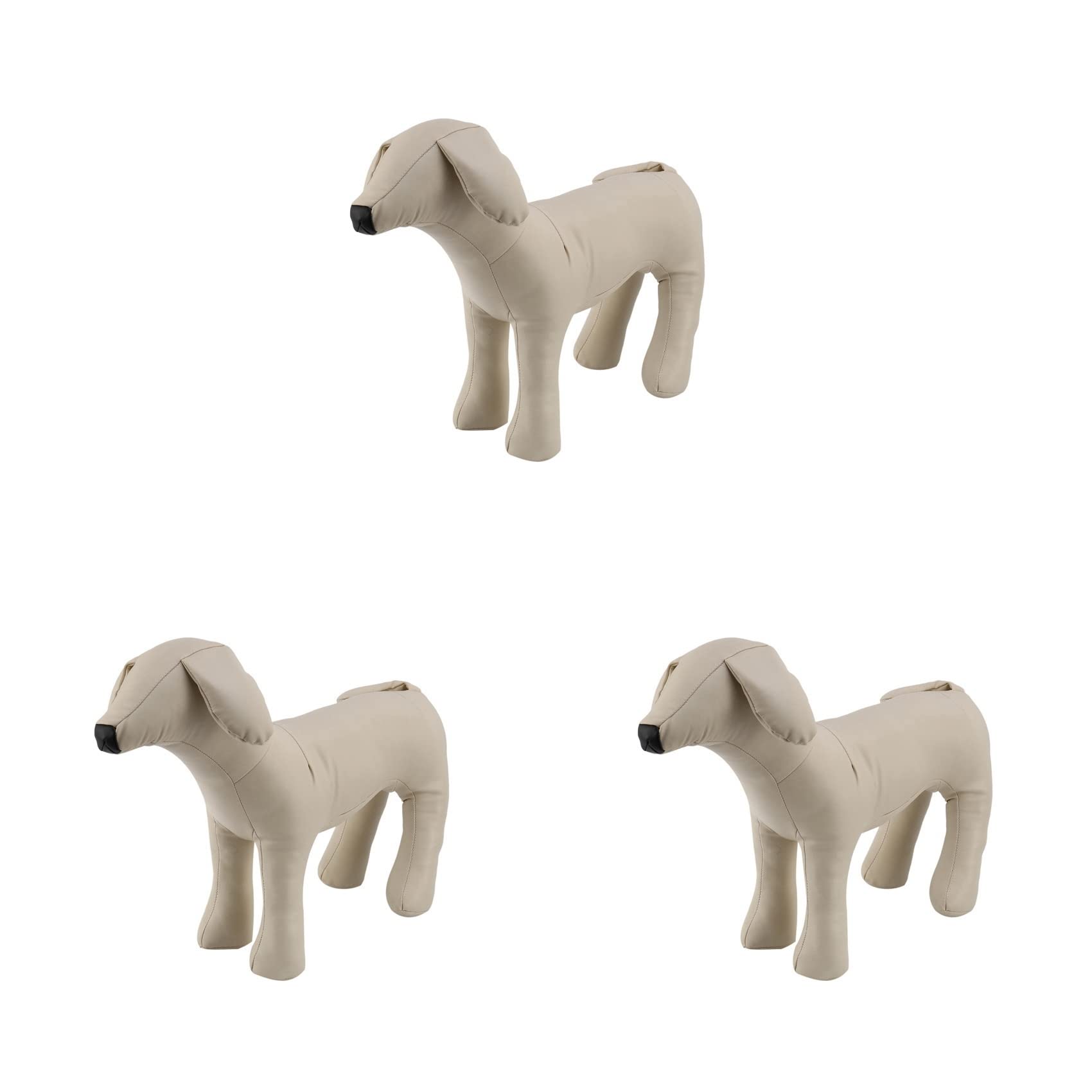 Mannequin d'affichage de la d'animal de compagnie en cuir debout blanc M x3