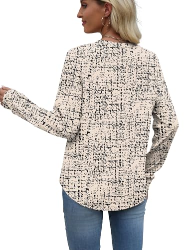 Image of WIHOLL Sweatshirt for Women Crewneck Long Sleeve Shirts Curved Hem Lightweight Sweaters Fall Clothes 2025