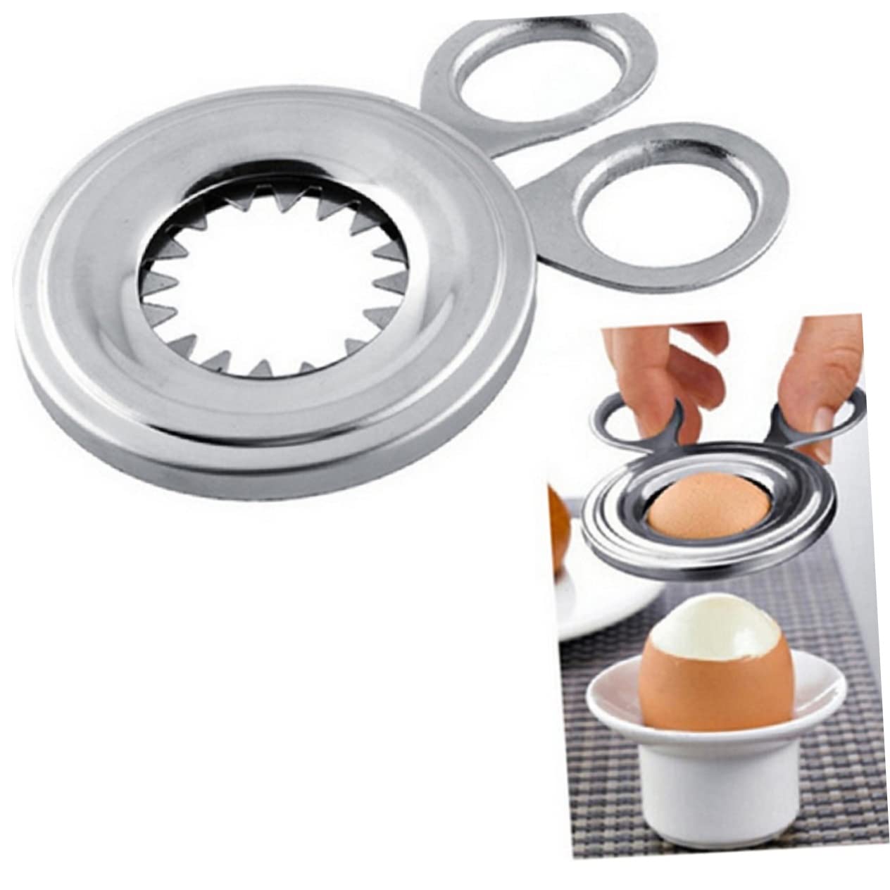 BRIGHTFUFU Stainless Steel Egg Scissors Easy to Use Boiled Egg Topper Cutter for Kitchen Gadgets Dishwasher Safe for Cut Omelettes