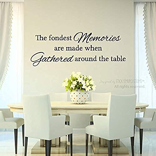 Wall Vinyl Decal Home Decor - Art Sticker The Fondest Memories are Made When Gathered Around The Table Dining Room Kitchen Eating - Home Room Removable Mural HDS13133