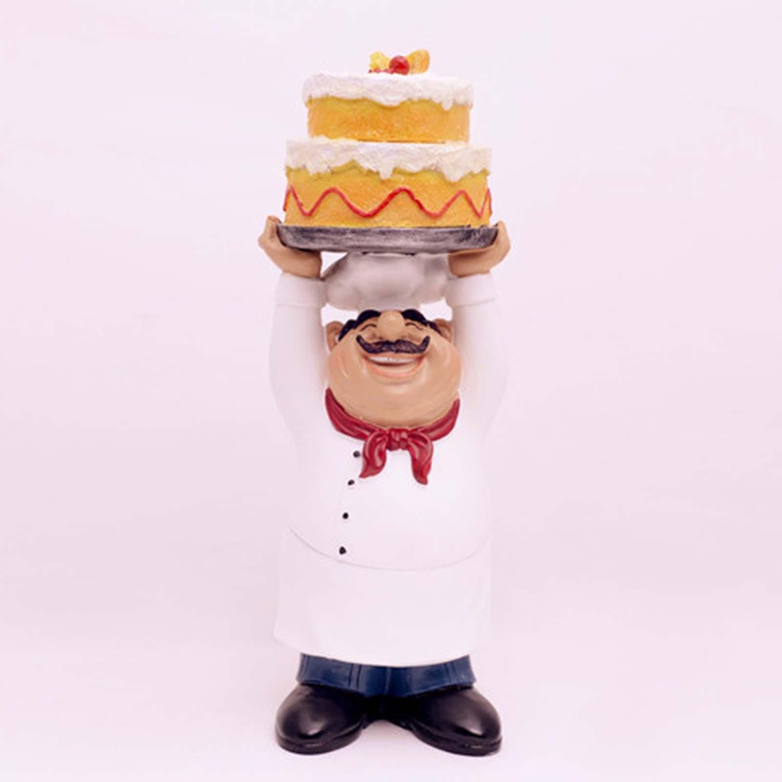 Statua da Chef, Statuetta Decorativa Moderna in Resina, Creativa da Tavolo, Mensola, Cucina, Bar, Decorazione per La Casa