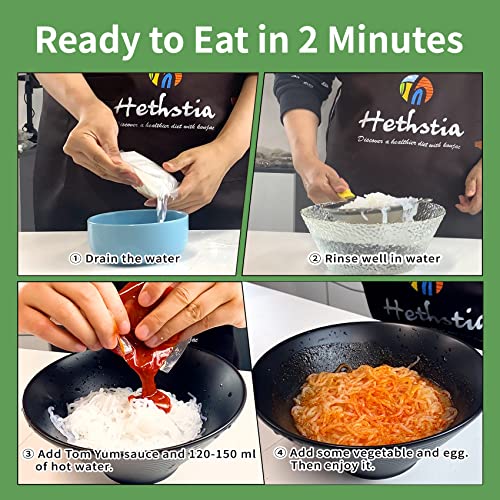 Image of Hethstia Shirataki Noodle Angel Hair Konjac Noodle Instant Tom Yum Ramen Soup Low Carb Miracle Noodles Ready to Eat Aisa Ramen Tom Yum Soup Low GI, Healthy Food, 59.28 Oz Holiday Gifts (6 Packs)