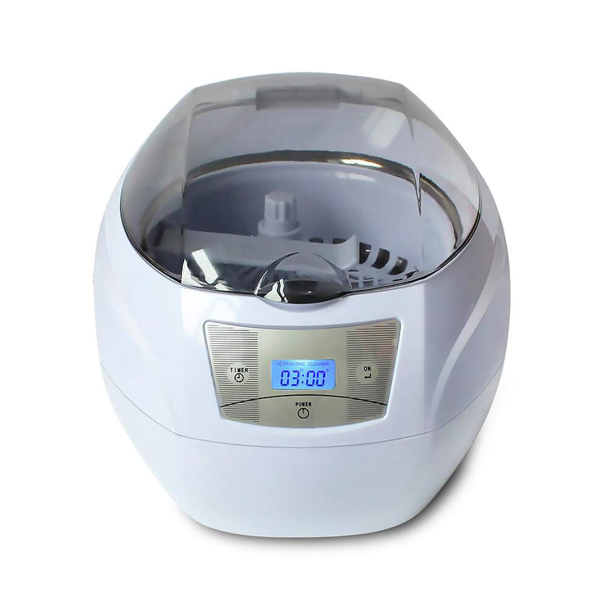 JHM-Pulitore Ad Ultrasuoni Gioielleria Protesi Cleaner Machine 750ML 43000Hz, Ultra Sonic Cleaner con Supporto per Orologio per Pulizia Collane Anelli Occhiali Orologi Monete Rasoi