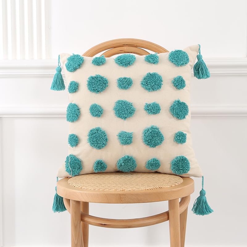 Taie d'oreiller colorée en peluche douce 45x45cm avec imprimé vert cyan lot de 3