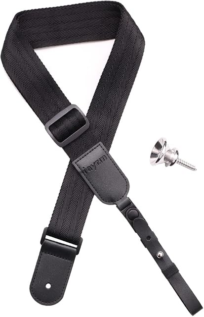 Rayzm Ukulele Strap, Soft Non-slip Nylon Shoulder Strap for Ukulele or Small Size Guitar, Length Adjustable, a Metal End-Pin Included.