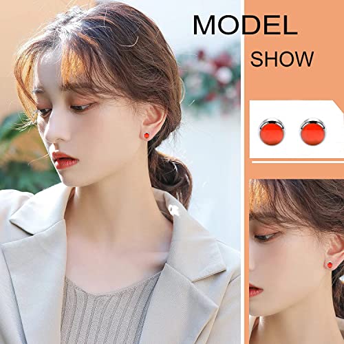 Titanium Stud Earrings For Women Girls Earrings 5Mm Natural Stone Gemstones Hypoallergenic Earrings Nickel Free Black Onyx Earrings For Women Sensitive Ears #TOP3