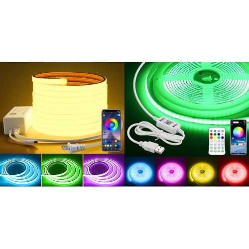 Tira LED RGB COB 16.4 FT 110V con control remoto miniatura 1