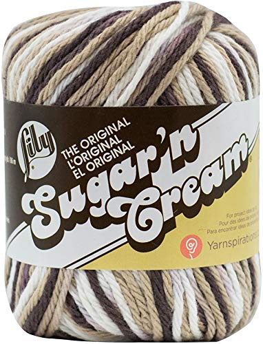 Lily Sugar 'N Cream The Original Ombre Yarn, 2oz, Gauge 4 Medium, 100% Cotton, Brown - Machine Wash & Dry (10200202014)