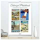 Schweizer Plakatkunst (hochwertiger Premium Wandkalender 2024 DIN A2 hoch), Kunstdruck in Hochglanz: Nostalgische Reklame für die Schweiz