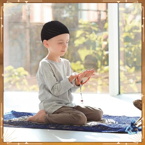Image of Boyiee Kufi Hat for Men Muslim Knit Kufi Cap Crochet Beanie Skull Beanie African Hat for Men Women