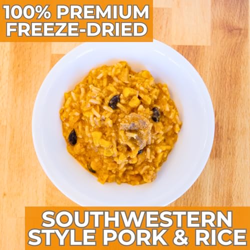 Nutristore Freeze-Dried Southwestern Style Pork and Rice | Emergency Survival Bulk Food Storage Meal | Perfect for Everyday Meals and Long-Term Storage | 25 Year Shelf Life | USDA Inspected (1-Pack)