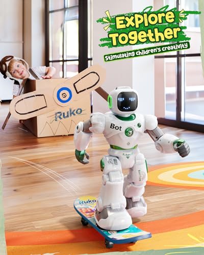 image for Ruko 1088 Large Robot Toys for Kids, Voice and App Control, Smart Remo