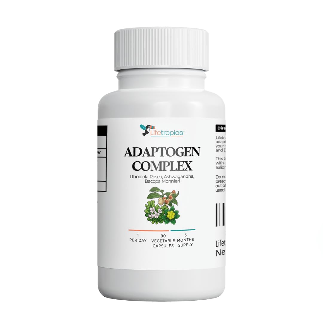 Lifetropics Adaptogen Complex - Ashwagandha KSM-66, Rhodiola Rosea, Bacopa Monnieri - for Balance, Calm, and Daily Resilience - 90 Vegetable Capsules