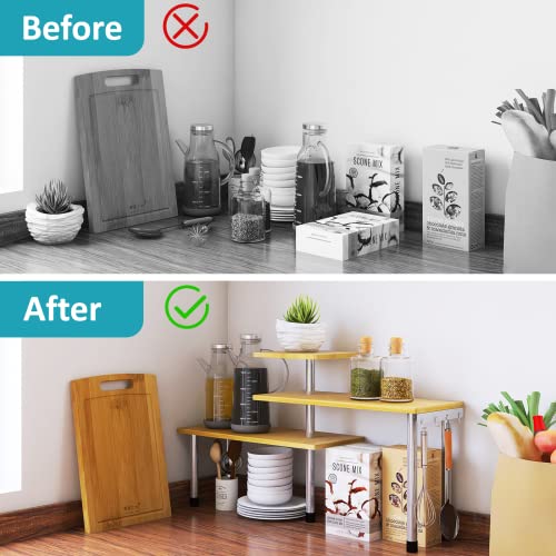 Sauce Zhan Over The Sink Shelf Bathroom Sink Shelf, 3 Tier Corner Shelf Countertop Orangizer Over Sink Space Saver Spice Rack Kitchen Desktop Corner Shelf For Bathroom, Living Room, Bedroom, Office #TOP4