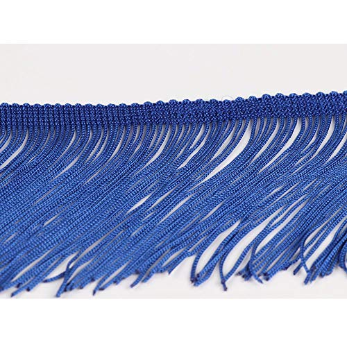 Heartwish268 Fringe Trim Lace Polyerter Fibre Tassel 4Inch Wide 10 Yards Long For Clothes Accessories Latin Wedding Dress Diy Lamp Shade Decoration Black (Royal Blue) #TOP5