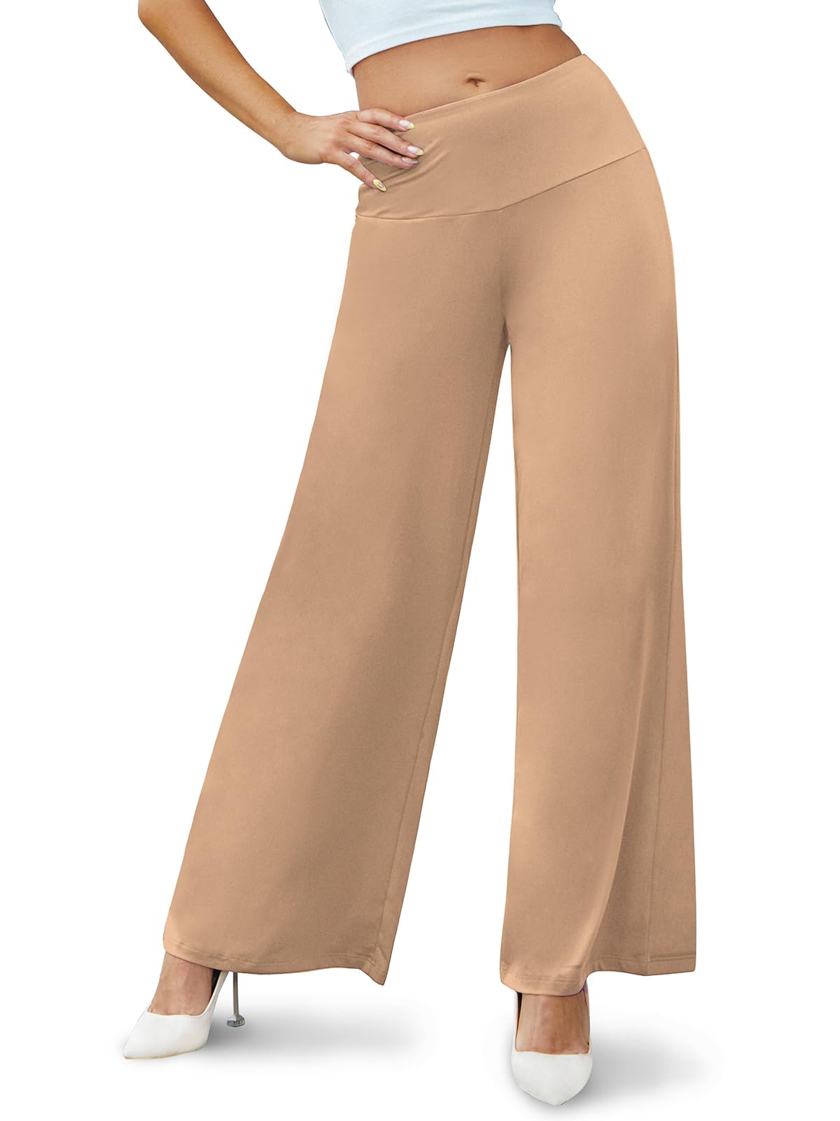 Arolina Women's Stretchy Wide Leg Palazzo Lounge Pants Casual Comfy High Waist Palazzo Pants