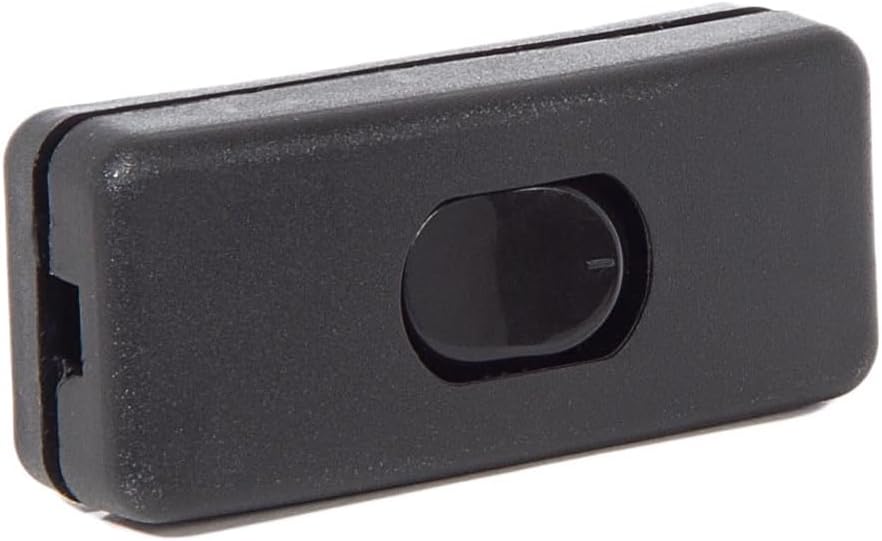 B&P Lamp® Black in-Line Convex-Shaped Toggle Switch