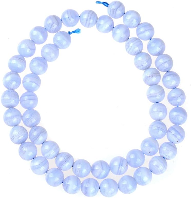 Natural Stone Beads 12mm Blue Vein Gemstone Round Loose Beads Crystal Energy Stone Healing Power for Jewelry Making DIY,1 Strand 15"