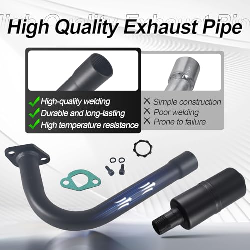 Upgrade Exhaust Pipe with Muffler For Predator 212cc 196cc/6.5HP,For Coleman CT200U BT200X,Go Kart and Gas Mini Bike Black by COEFEPIY - Image 3